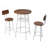 3-Piece Bar Table Set With 2 Bar Stools – Modern Pub Table With Backrests & Storage Shelf