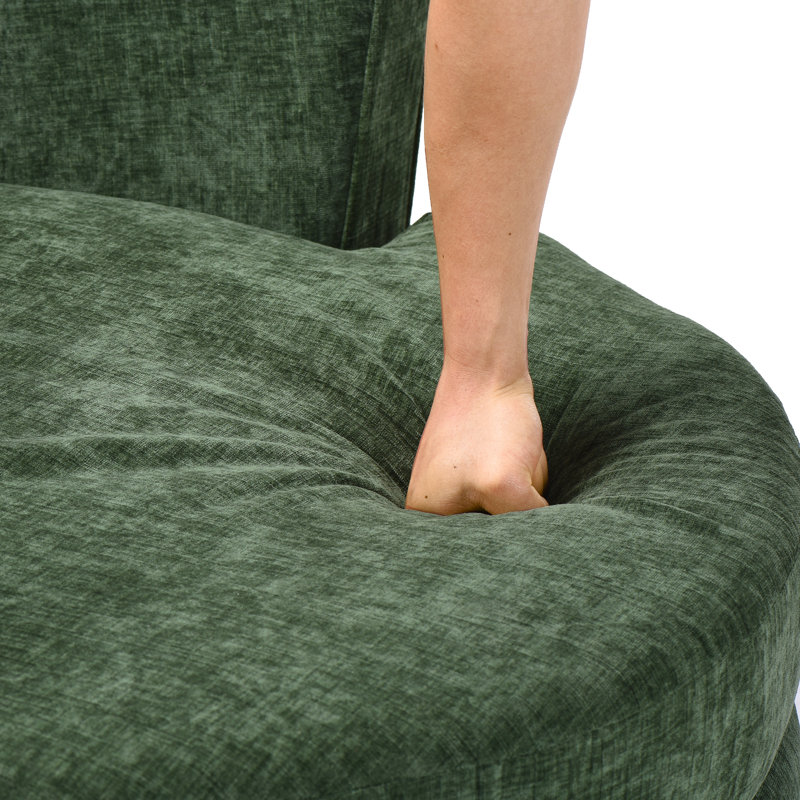Fauteuil demi-tonneau pivotant l 42,1 po Berey, Polyester vert