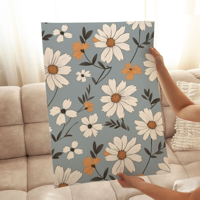 Motif floral de fleurs de marguerite II, H 14 po x l 11 po