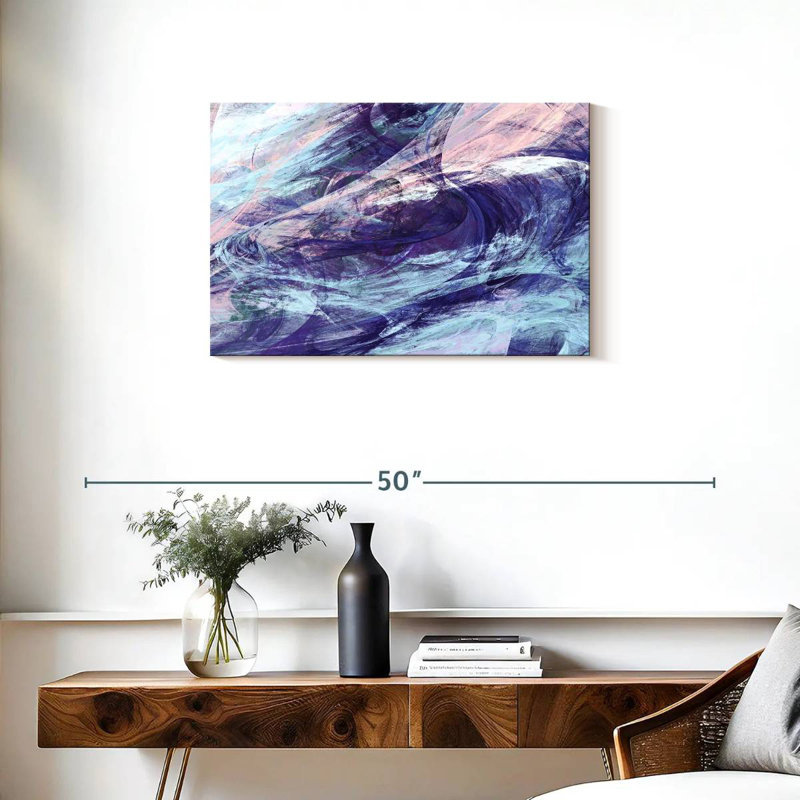 Avery Violet Blues Abstract, 20" H x 30" W