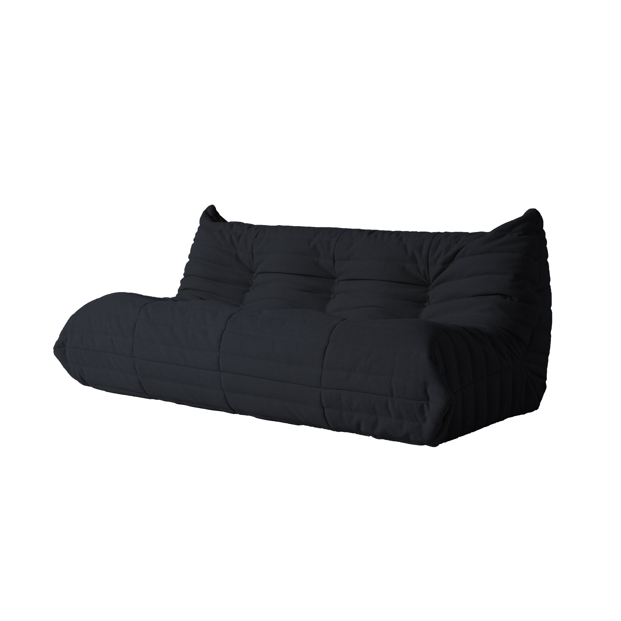 Seiling 3-Seat Mid Century Modern Lazy Floor Sofa With Teddy Fabric