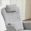 Chaise berçante moderne avec appui-tête HOMcom Coussin lombaire, base en bois de hêtre avec structure en acier | Gris clair | Polyester