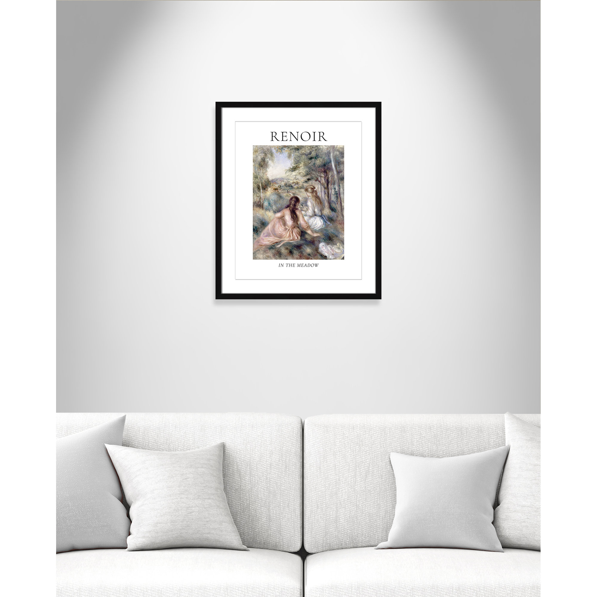 Old Masters Collection " In The Meadow " by Auguste Renoir, Black Single Picture Frame, Yes, 25.5" H x 21.5" W x 1.25" D