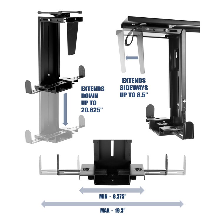 Uncaged Under-Desk Adjustable CPU Holder