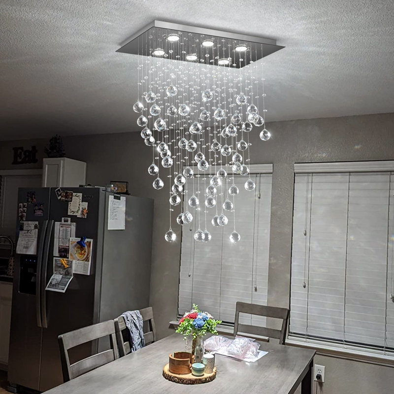 Lustre en cristal, Rectangular Plate, Chrome chrome