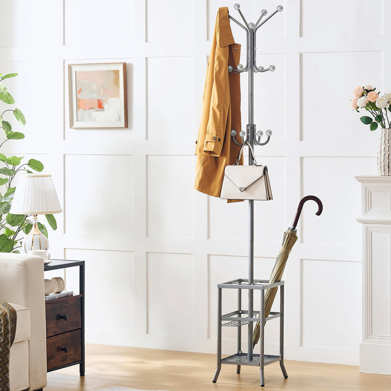 Metal Freestanding Coat Rack, Grey