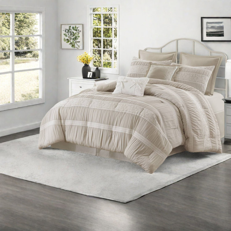 De literie pour grand lit, jacquard en polyester style maison de campagne