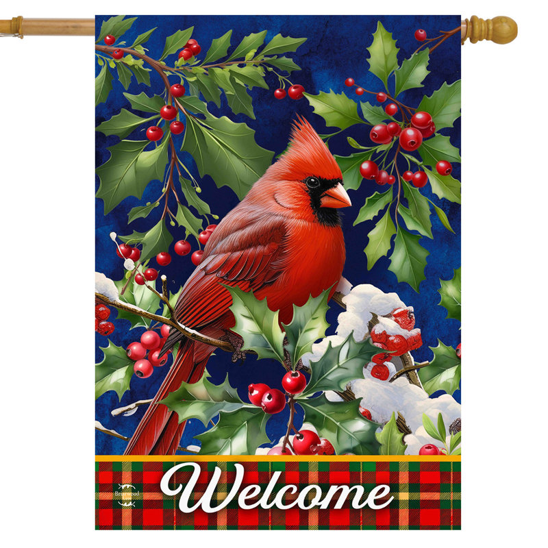 Drapeau Cardinal and Holly House, Hiver rouge/vert