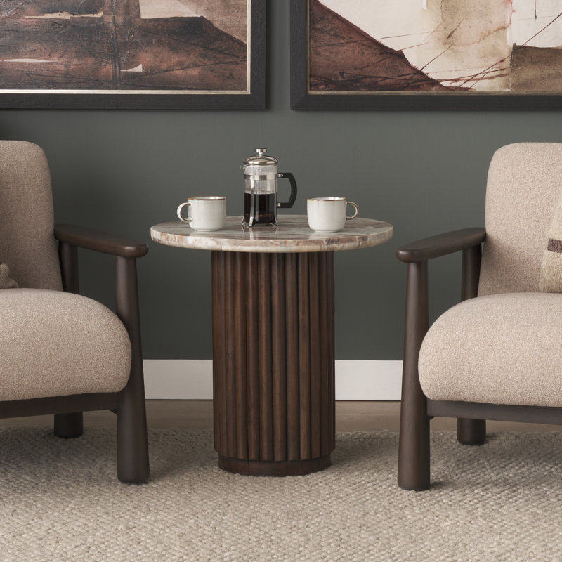Table d'appoint ronde Marbrello