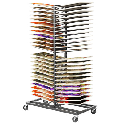 48-Tier Art Drying Rack, Heavy-Duty Metal Storage with Adjustable Shelves & Locking Wheels for Paintings, Canvases, Classrooms, Studios & Home