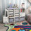 Organisateur de rangement pour jouets pour enfants avec 2 armoires et 11 bacs amovibles pour salle de jeux, chambre à coucher