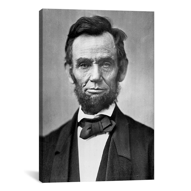 «Politique Abraham Lincoln», impression sur toile, H 12 po x l 8 po x P 0,75 po, Toile tendue, Pas de tapis