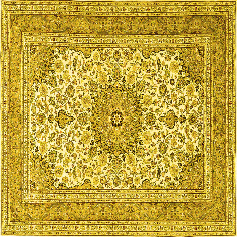 Mella Washable Oriental Indoor Rug, Square 6'
