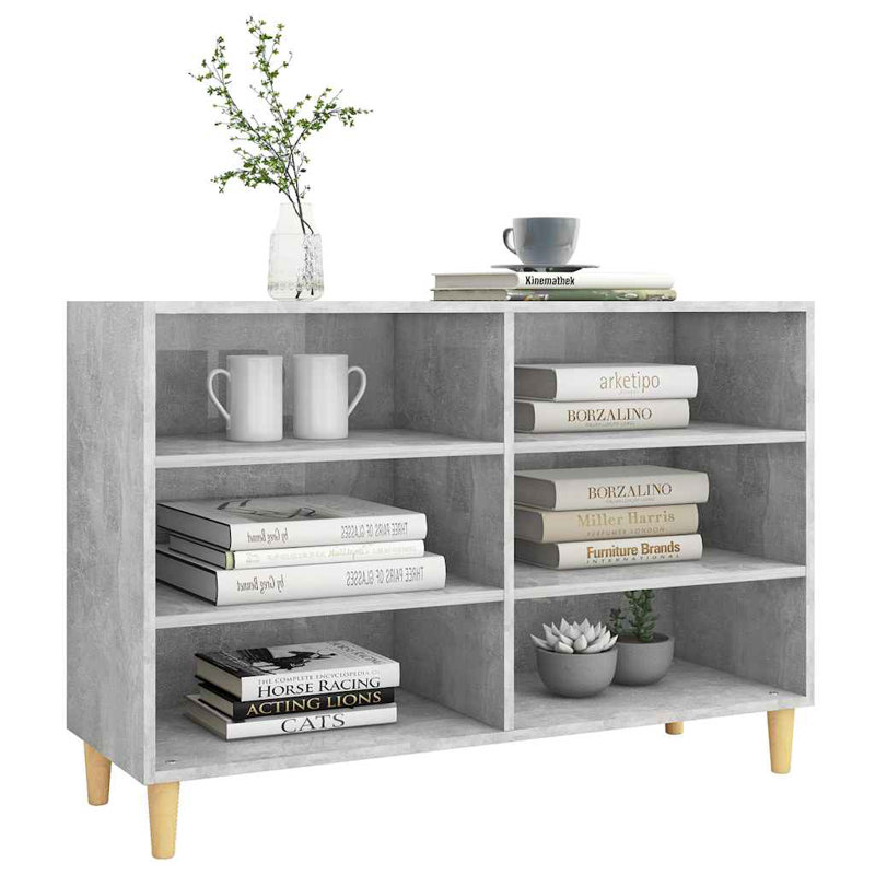 Giuseppa 70cm H x 103.5cm W Standard Bookcase, High Gloss Grey