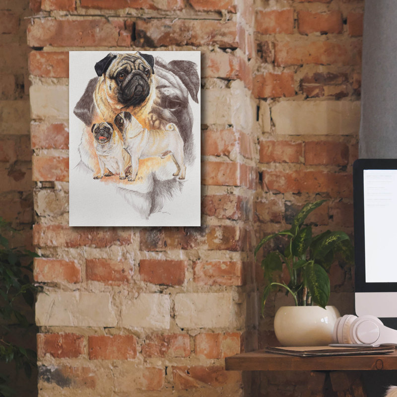 «Pug And Ghost» par Barbara Keith, H 16 po x l 12 po