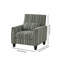 Chaise rembourrée à rayures vertes, fauteuil en tissu rayé élégant