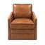 Chaise pivotante en cuir brun avec fauteuil coulissant Aire