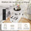 Modern Side Table With Drawer, Open Shelf, USB & Type-C Charging Ports, EU Socket, 30 × 60 × 62 cm-432652014
