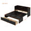 Lit escamotable double avec port USB et grand tiroir, espresso-120940431