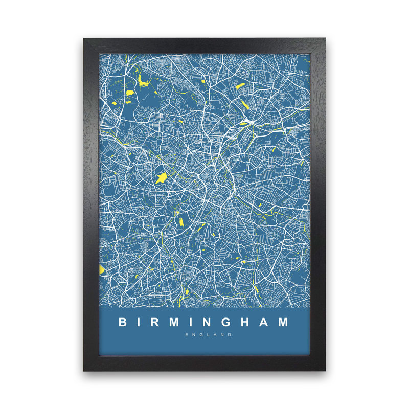 Birmingham II - Print, 88cm H x 64cm W x 3cm D, Black Paper