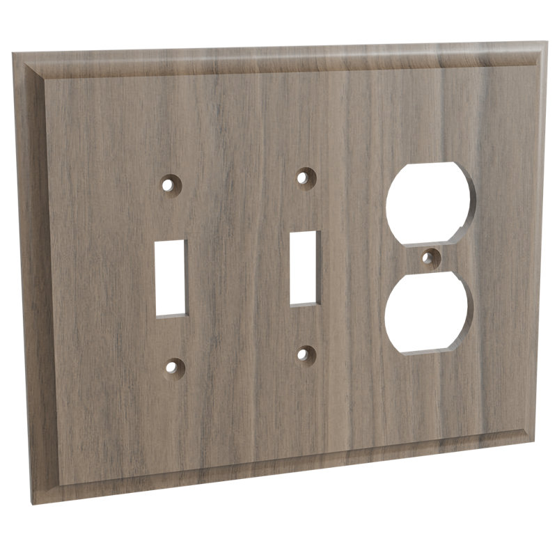 Double Switch And Outlet Combo - Red Oak, Walnut