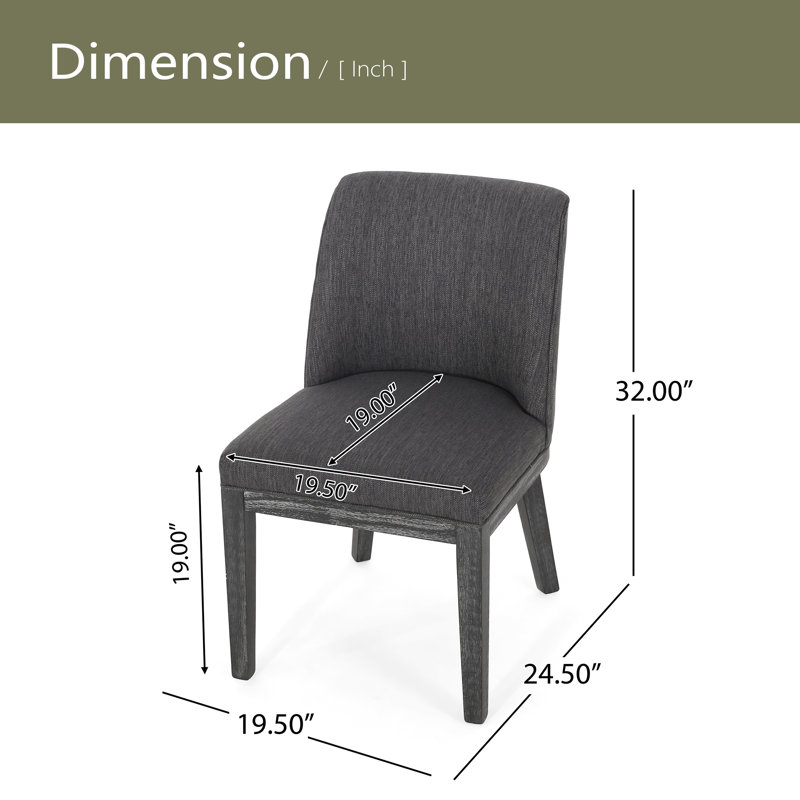 Chaise de salle à manger MP2 (ensemble de 2), Gris anthracite, Marron foncé
