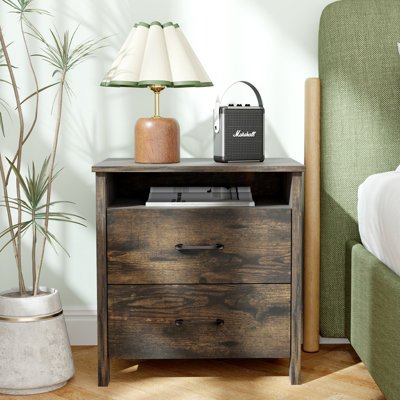 21.7" Nightstand with 2 Drawers by Ebern Designs