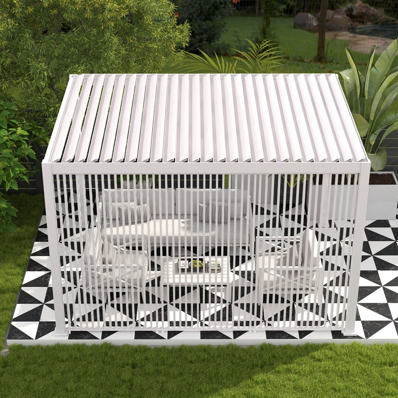 Panneau 111 déco pour accessoires de pergola, Blanc, H 93,6 po x l 46,8 po x P 2,4 po