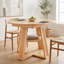 Table de salle à manger extensible ronde à ovale de 150 cm avec rallonge amovible, table de cuisine en bois naturel pour 4 à 6 personnes, accents en rotin