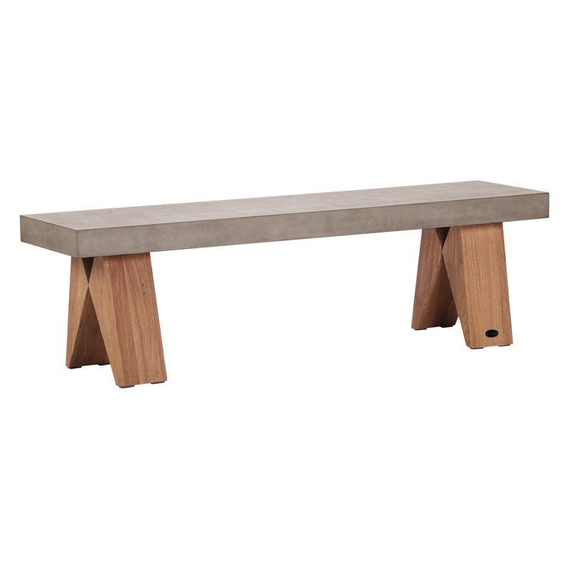 Clip Outdoor Dining Bench, Slate Gray