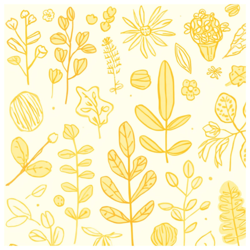 Yellow Botanical Illustrations Blankets, 60in W x 80in H