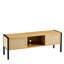 Meuble télé en rotin avec bande lumineuse de couleur variable, portes coulissantes doubles, console de télévision-282891328