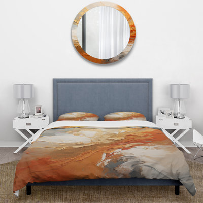 Golden Orange Surge - Abstract Spirals Duvet Cover Set