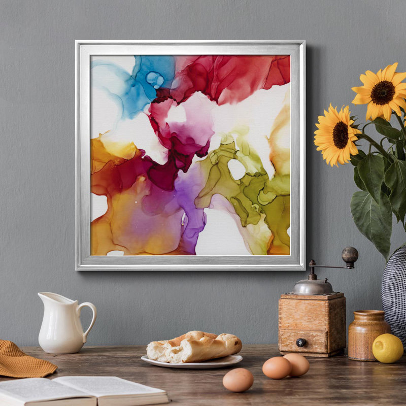 Spectrum Colors I - Peinture sur toile encadrée, H 34,5 po x l 34,5 po x P 1,5 po, Cadre argenté