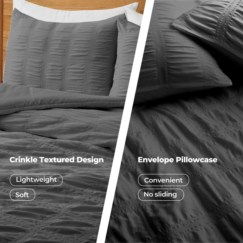 Gray Full Down Alternative Microfiber Comforter Set