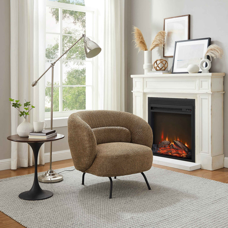 Jura 78Cm Wide Lounge Chair, Nut-Brown Boucle