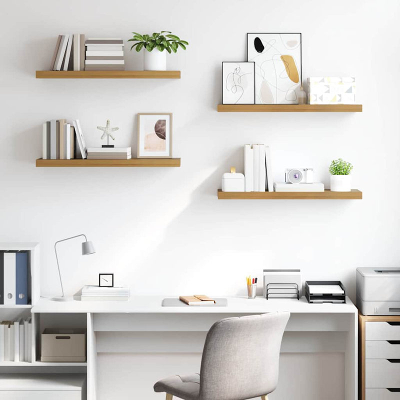 Floating Shelf, Brown, 4cm H x 90cm W x 23.5cm D