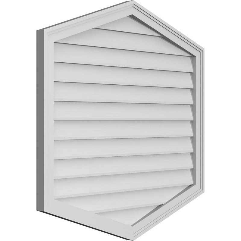 Ventilé vertical à pignon vertical 4/12 po, H 36 po x l 36 po x P 1,5 po