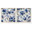 Motif victorien de frises ornementales bleu cobalt - collage carré floral-422221806-422221808