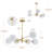 39" Mid-Century Modern 6 - Light Sputnik Sphere Milk Glass Chandelier