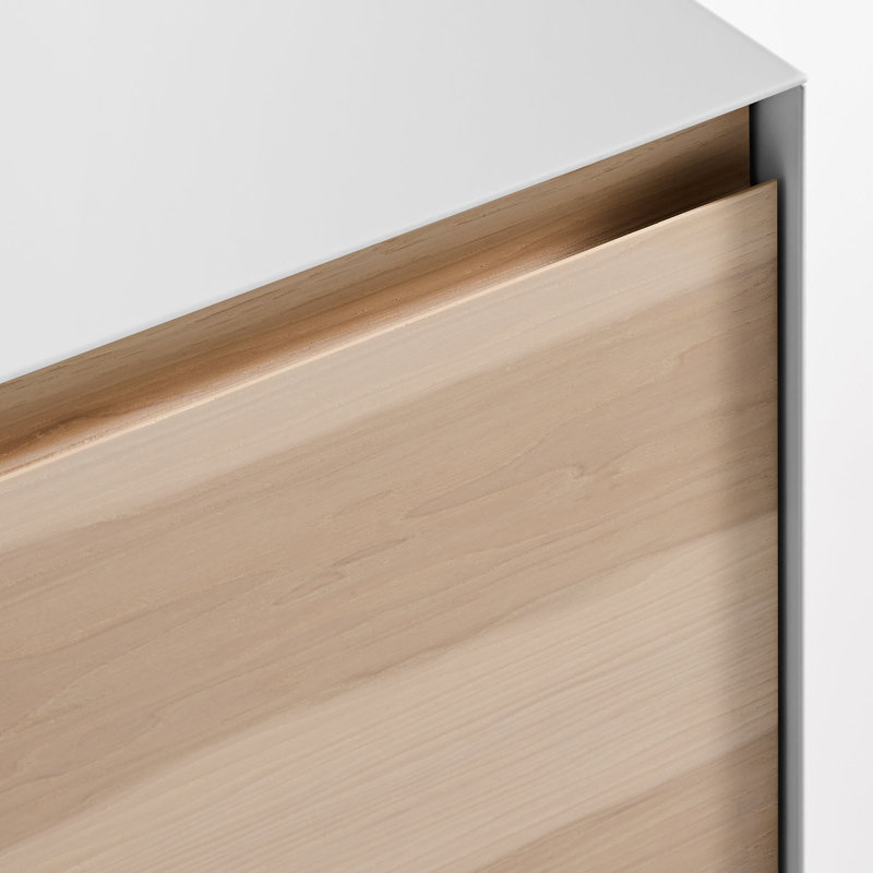 Clad 46'' Solid Wood Sideboard, White/Hickory