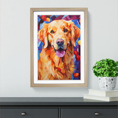 Golden Retriever Cubism - Framed Print