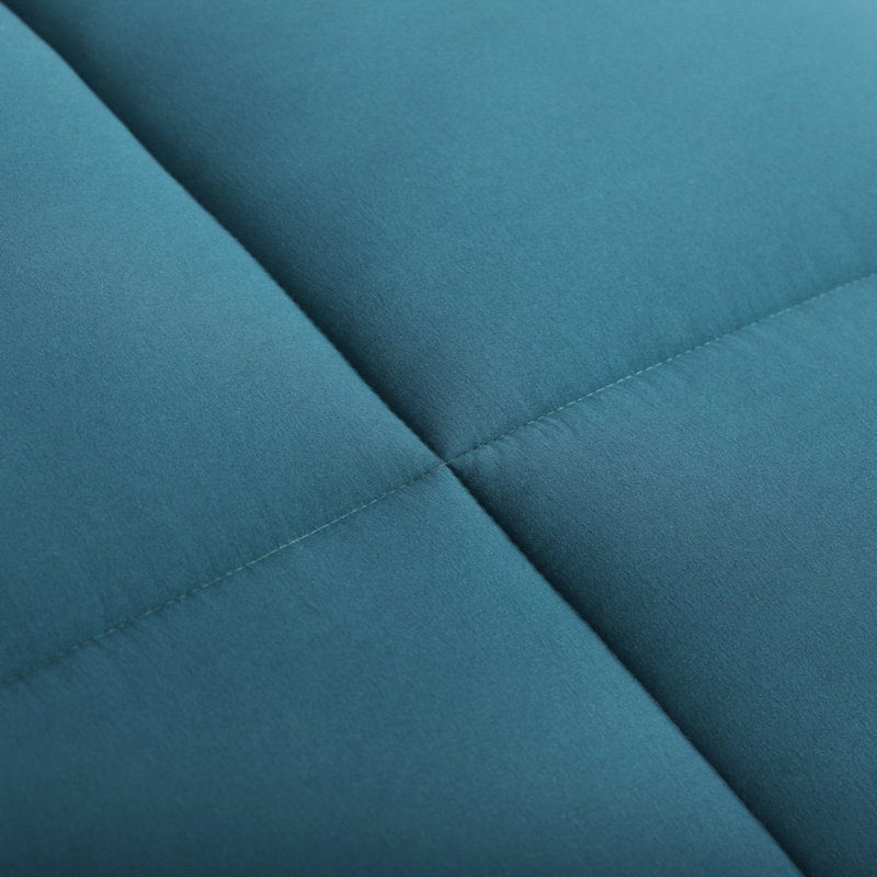 Ensemble d'édredon en microfibre 5/7-pièces , Édredon double et 6 pièces supplémentaires, Bleu sarcelle / gris clair