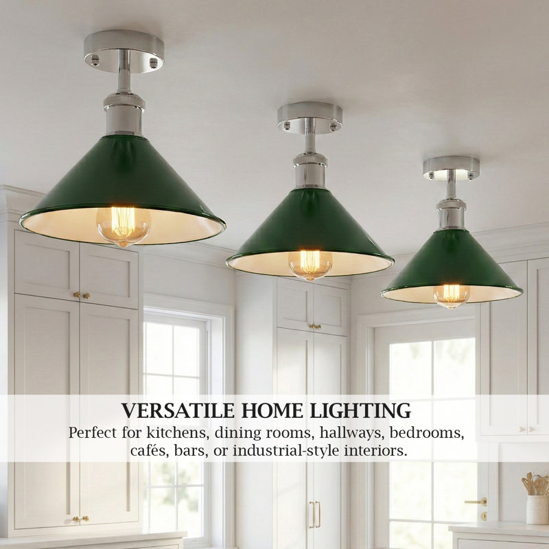Chasteen Semi Flush Mount, Green