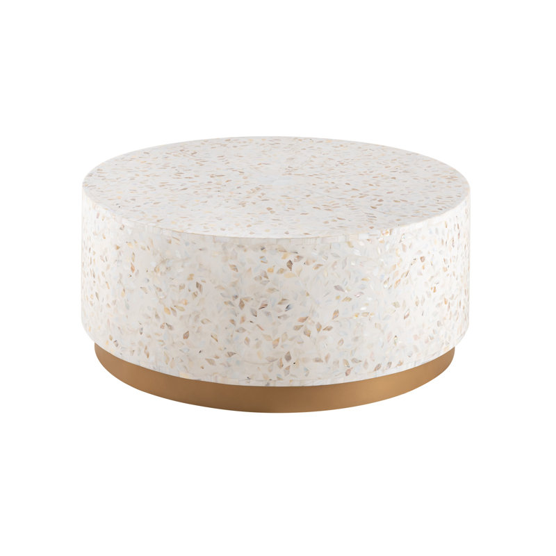 Sammie Solid Handmade Coffee Table, Ivory