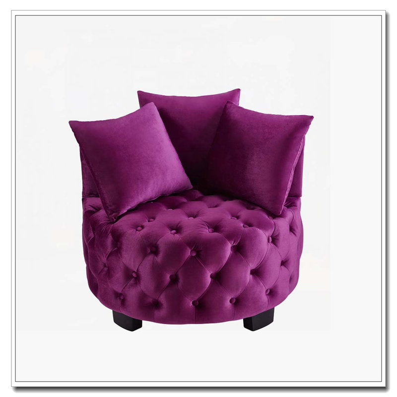 Chaise pivotante capitonnée et capitonnée, Violet