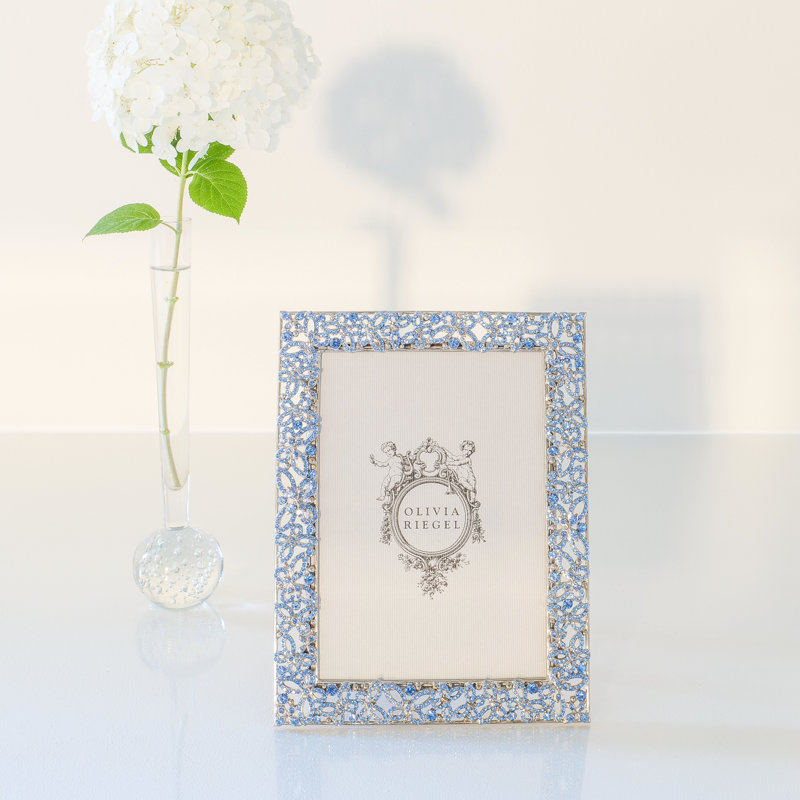 Papillon Metal Picture Frame, 5" W x 7" H, Blue
