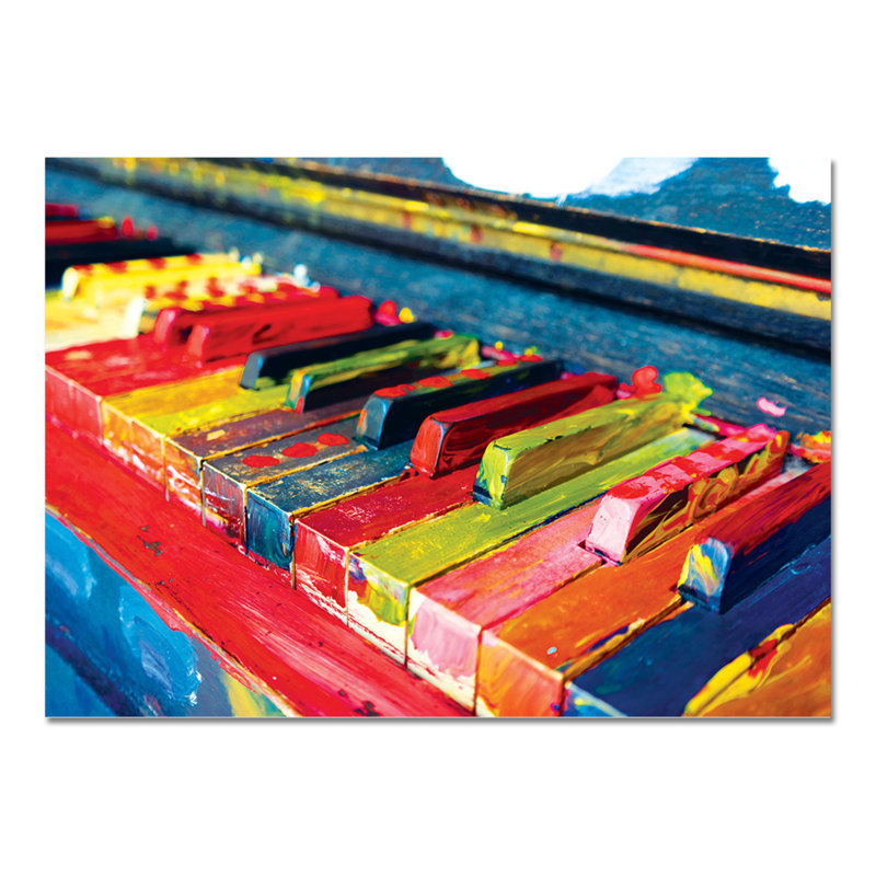Colourful Piano by Giallobus - No Frame Print on Glass, 65cm H x 95cm W