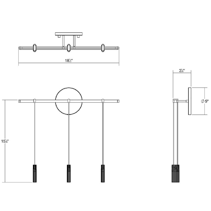 Suspenders Aluminium LED Armed Sconce
