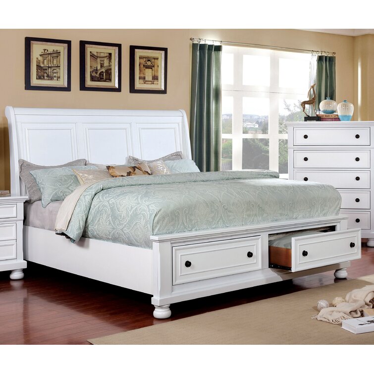 Clearance Lodge Sleigh 6 Drawer Queen Storage Bed – Quality Woods